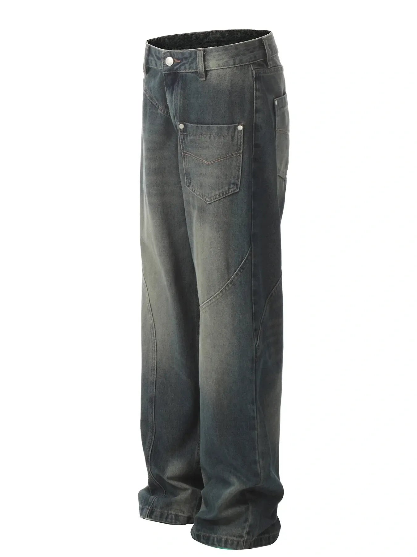 Men's Washed Wide Leg Jeans
