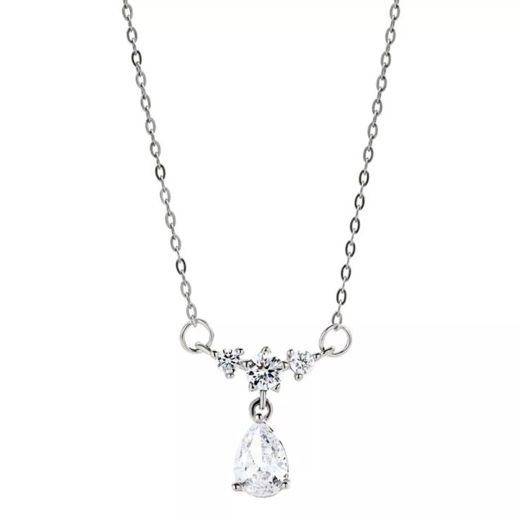 925 Sterling Silver Zircon Teardrop Necklace