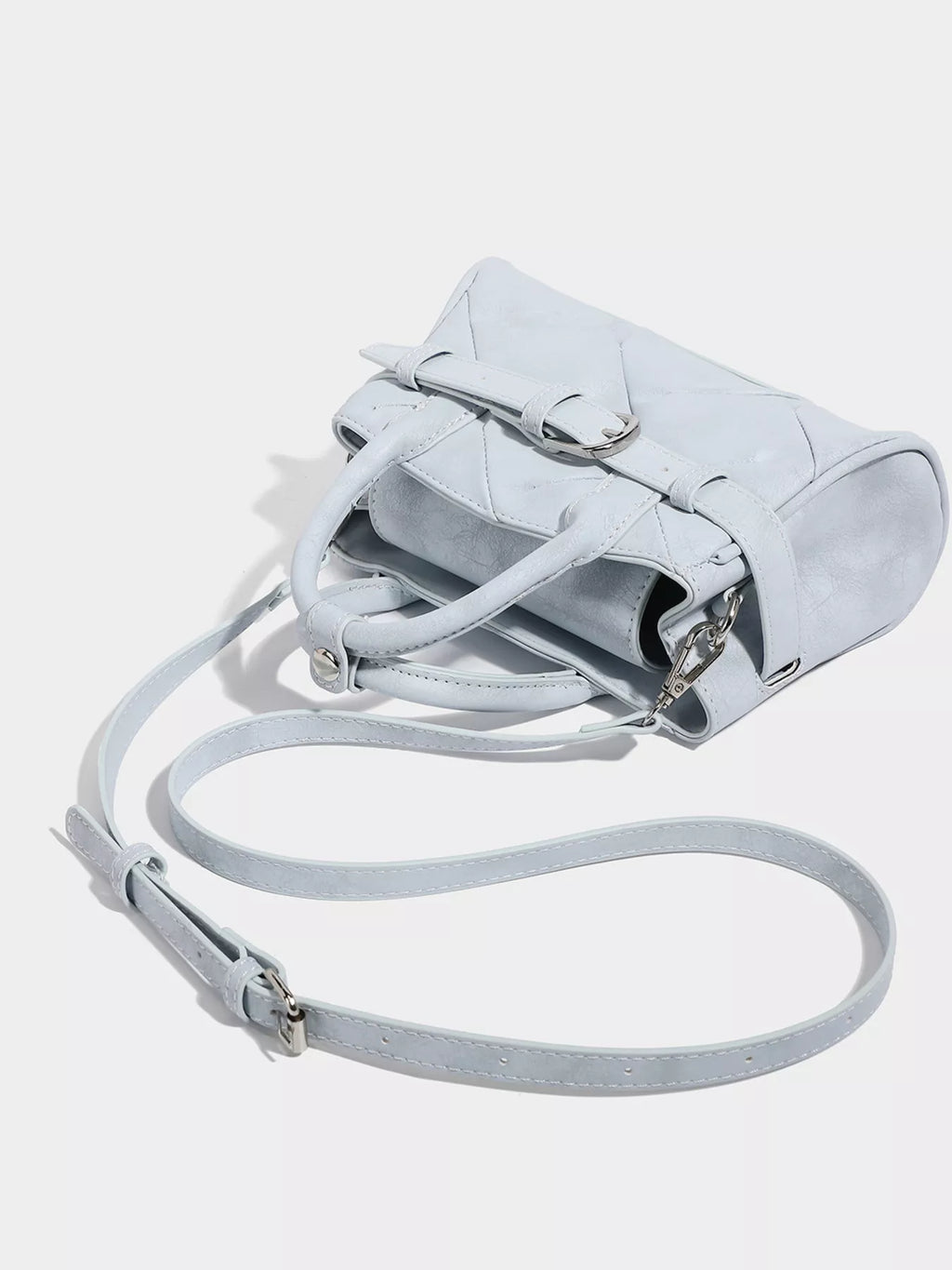 Quilted Buckle Accent Crossbody Bag