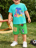 Children's Animal Print Short Sleeve Tee and Shorts Set