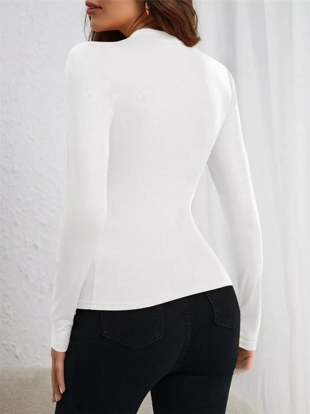 Asymmetrical Cutout Ruched Long Sleeve Top