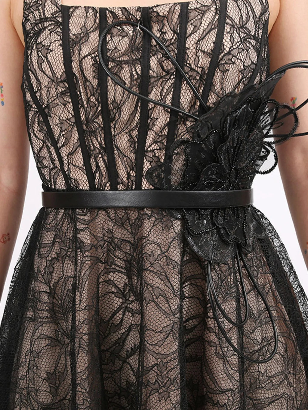 Lace Square Neck Midi Dress