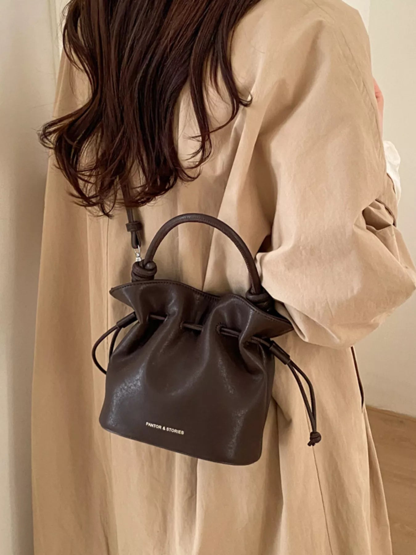 Drawstring Bucket Crossbody Bag