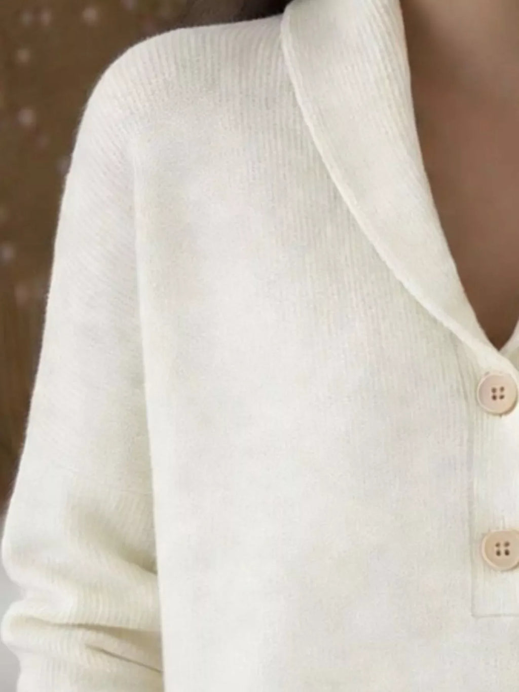 Full Size Button Detail Long Sleeve Sweater Plus Size