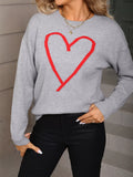 Valentine's Day Heart Graphic Dropped Shoulder Sweater