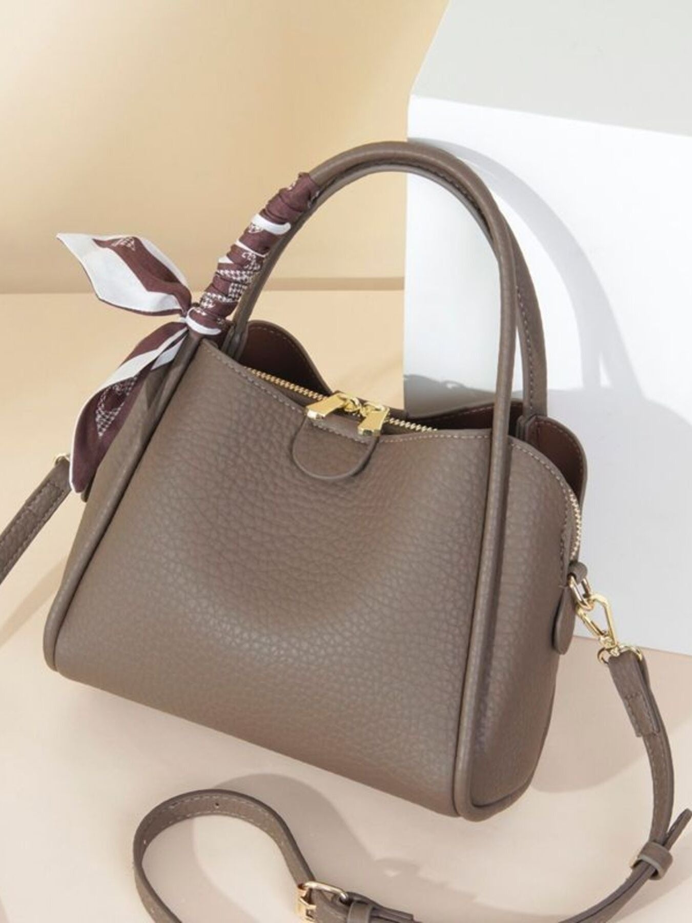 Leather Top Handle Crossbody Bag