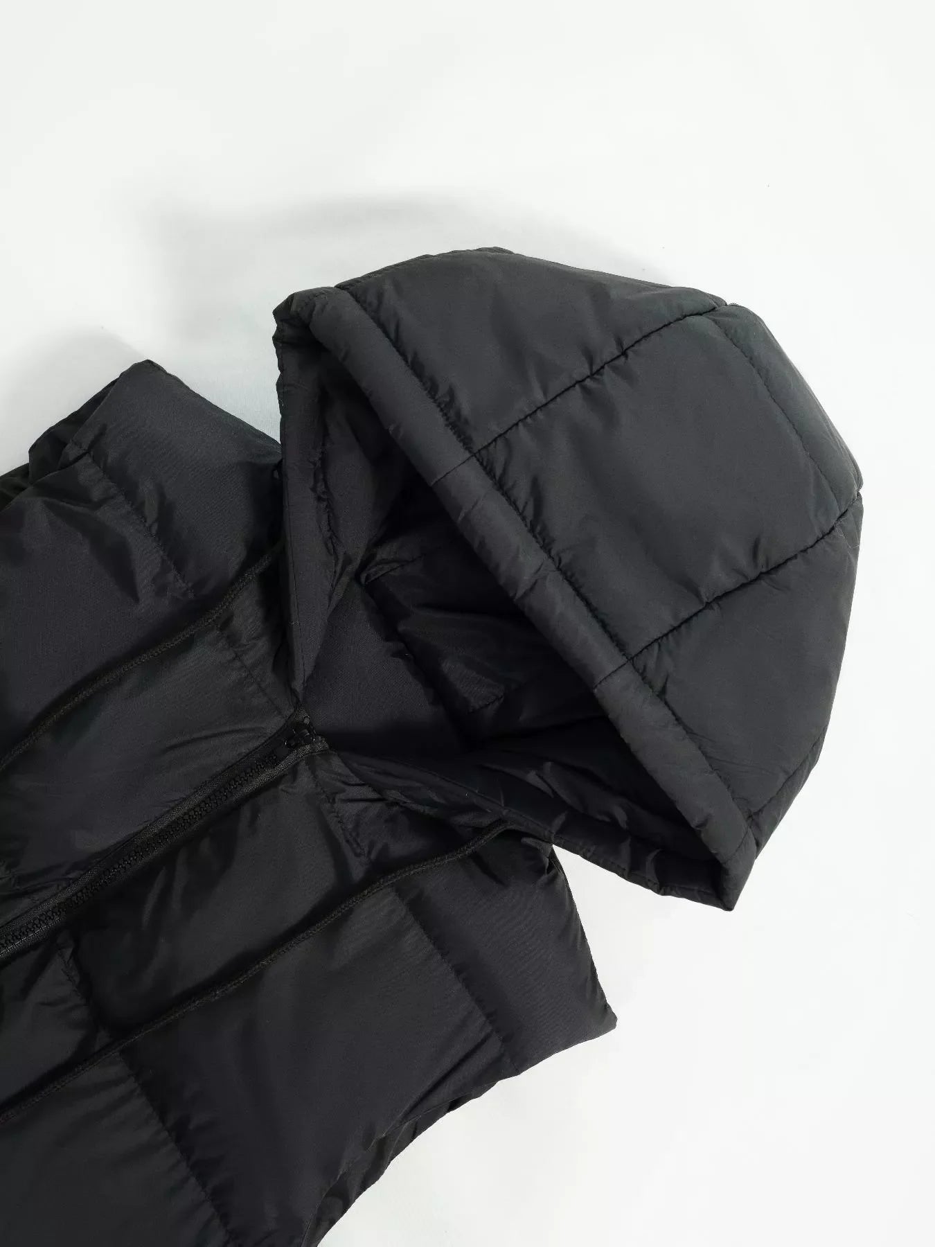 Longline Padded Hooded Vest Coat