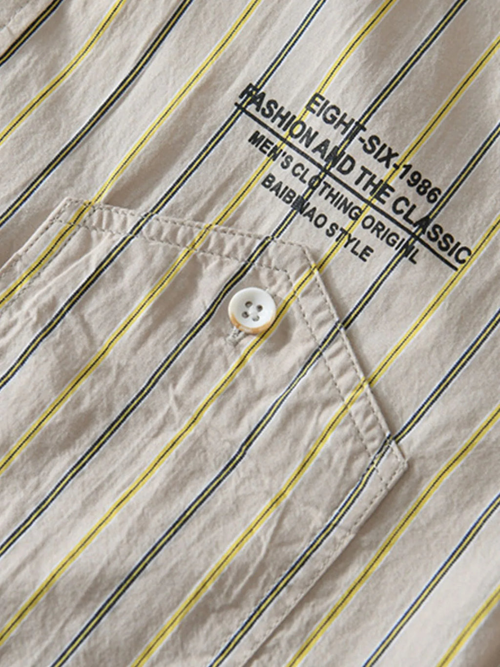 Men's Plus Size Classic Striped Button-Down Shirt