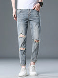 Men's Plus Size Distressed Slim Fit Jeans
