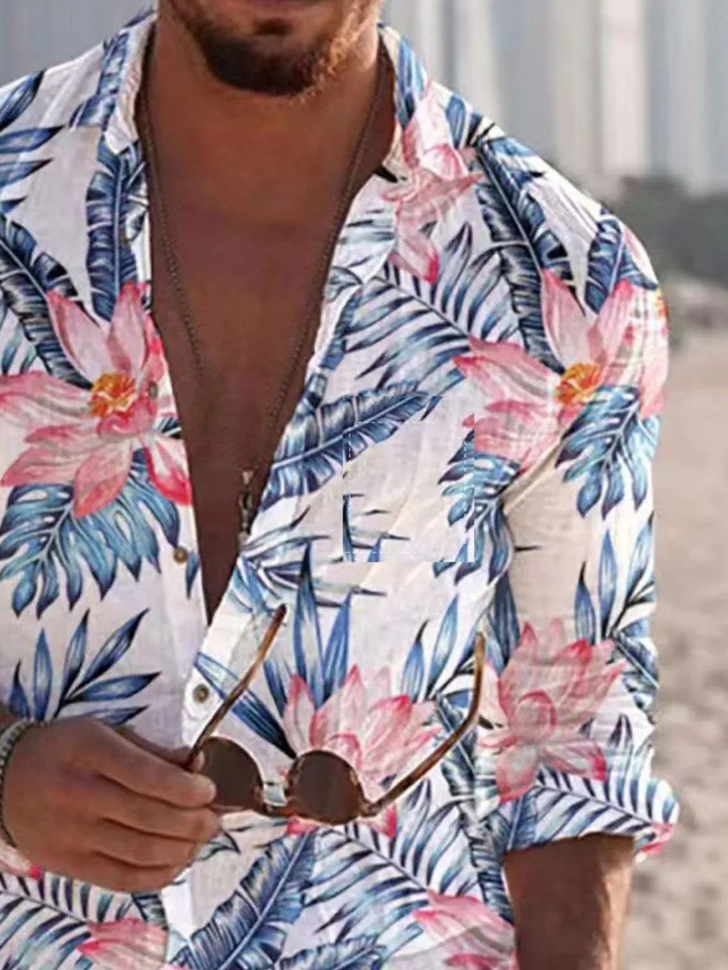 Men's Plus Size Printed Button Up Shirt Plus Size