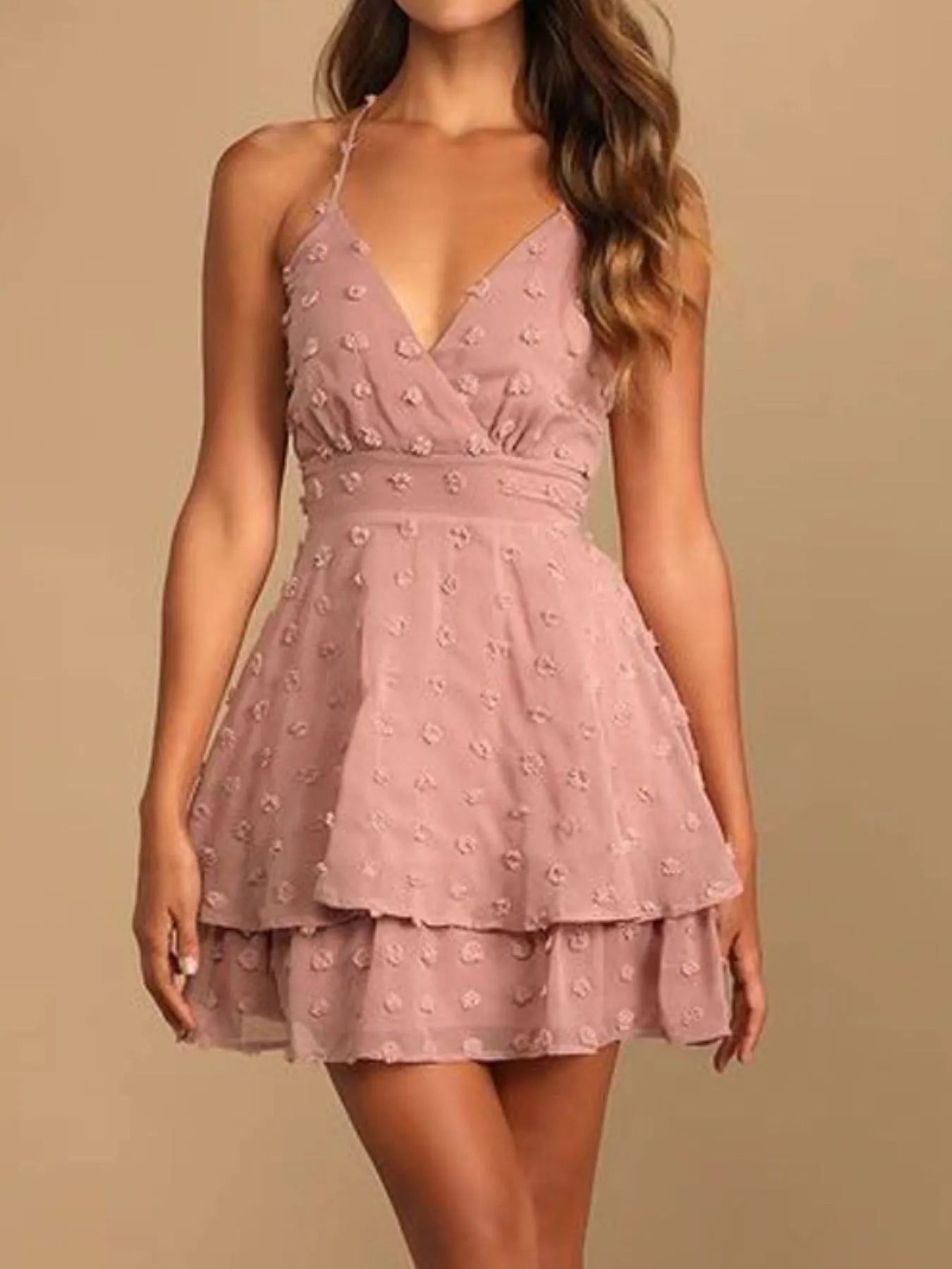 Swiss Dot V-Neck Cami Dress