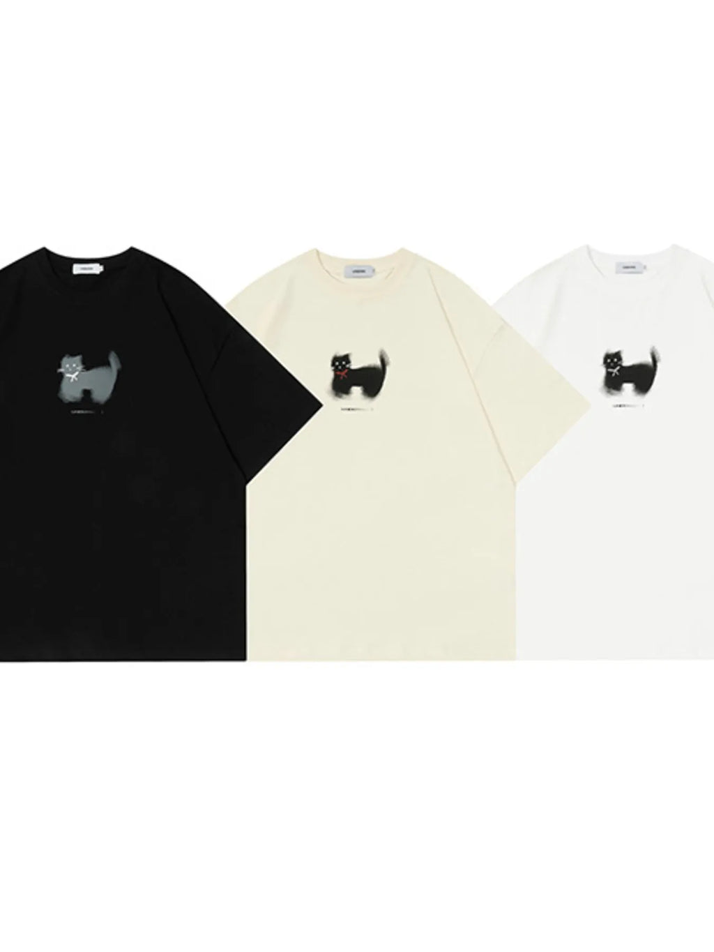 Men's Cat Graphic Round Neck Short Sleeve T-Shirt