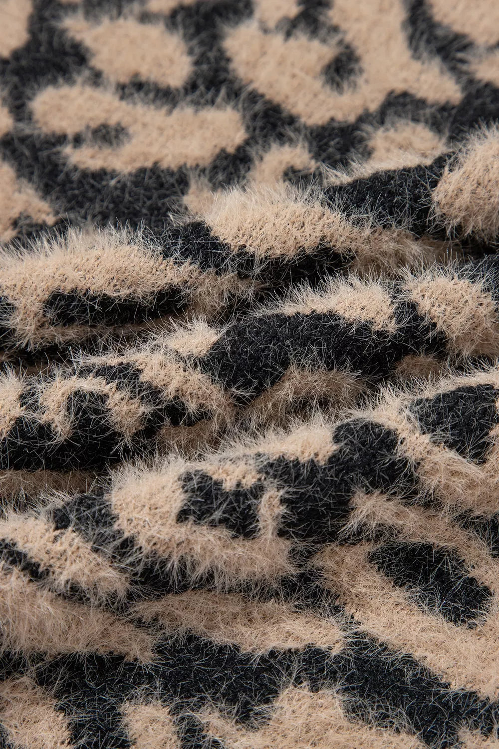 Leopard Print Knit Sleeveless Regular Wash Sweater Vest