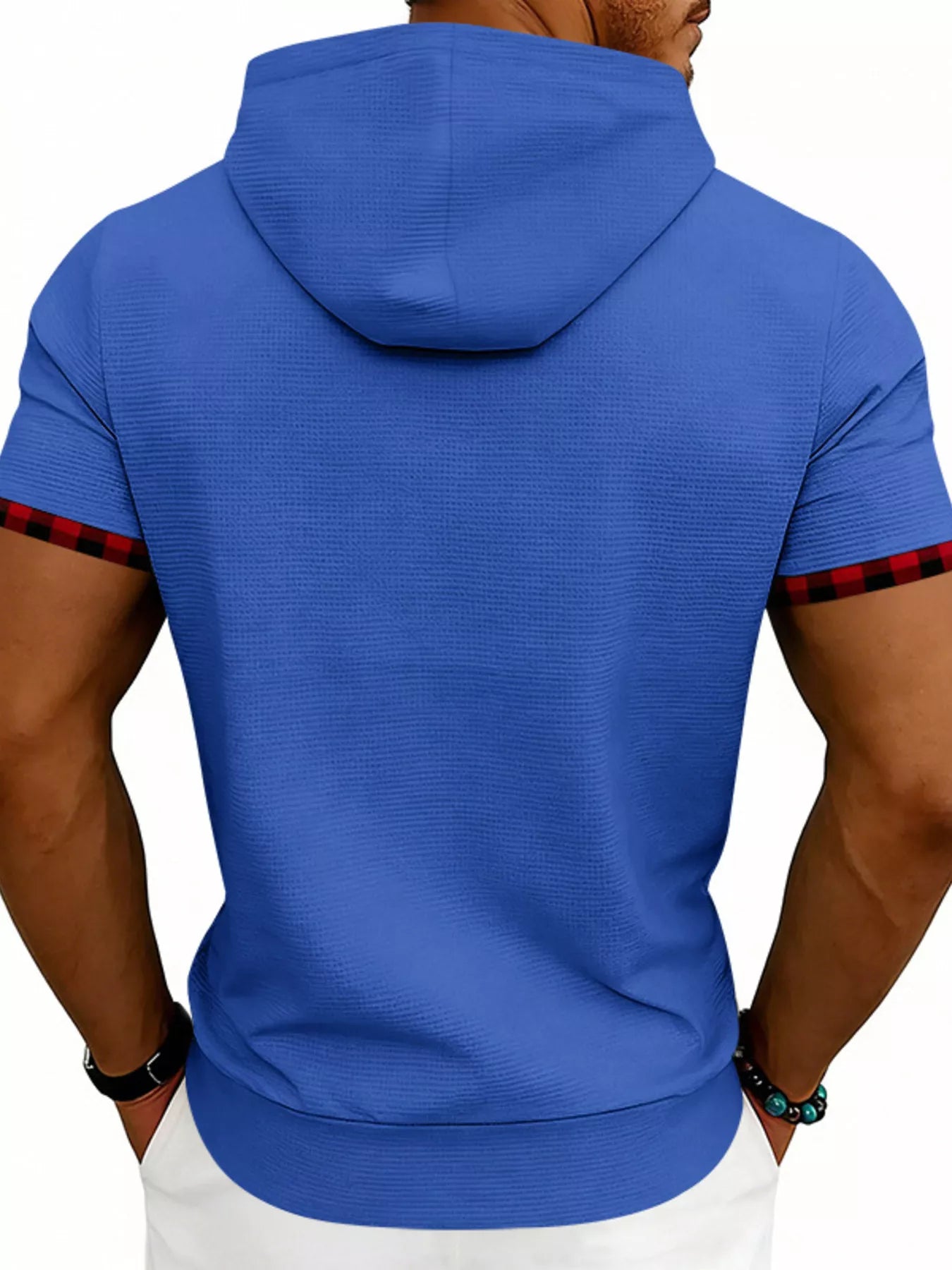 Men's Full Size Letter Graphic Short Sleeve Hooded Top Plus Size