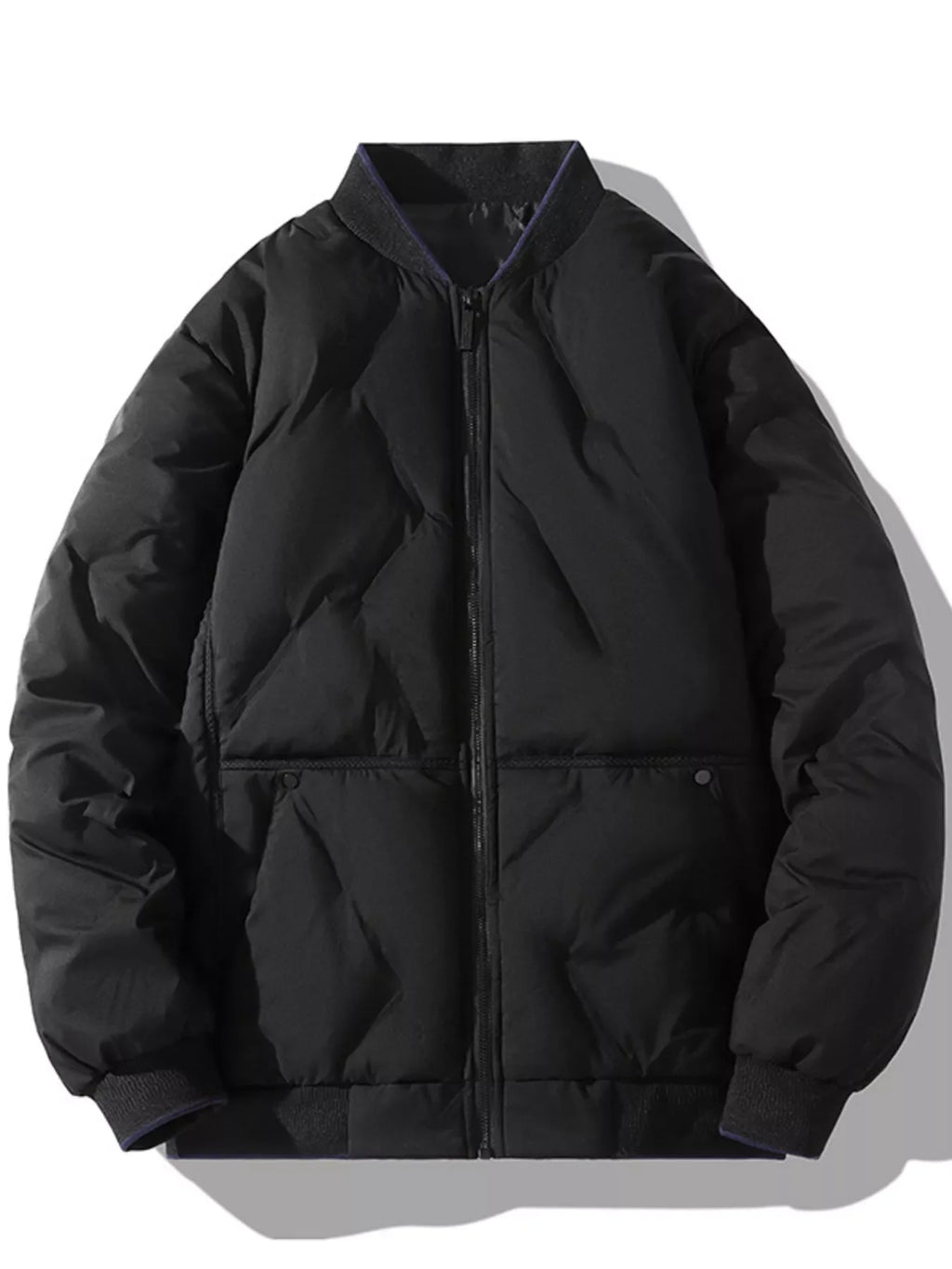 Men's Plus Size Padded Zip Up Bomber Jacket