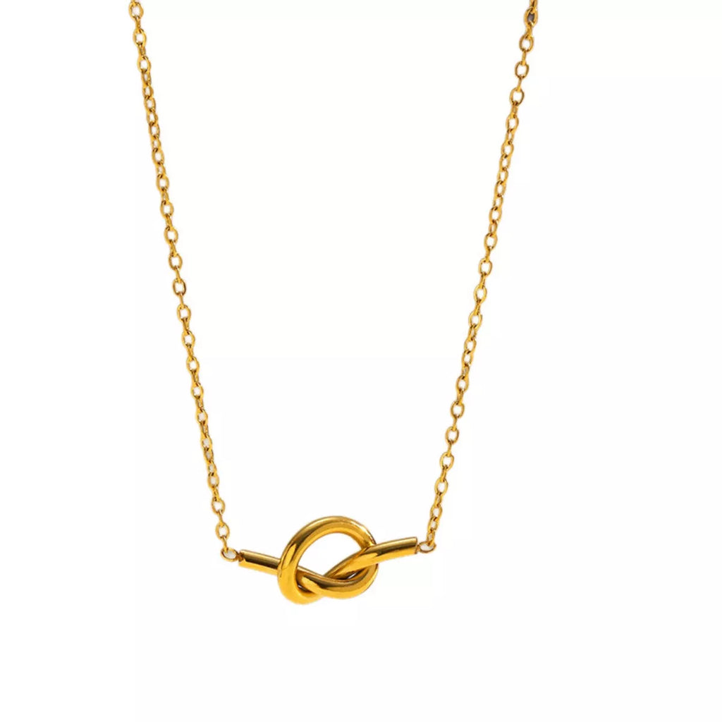 18K Gold-Plated Knot Pendant Necklace