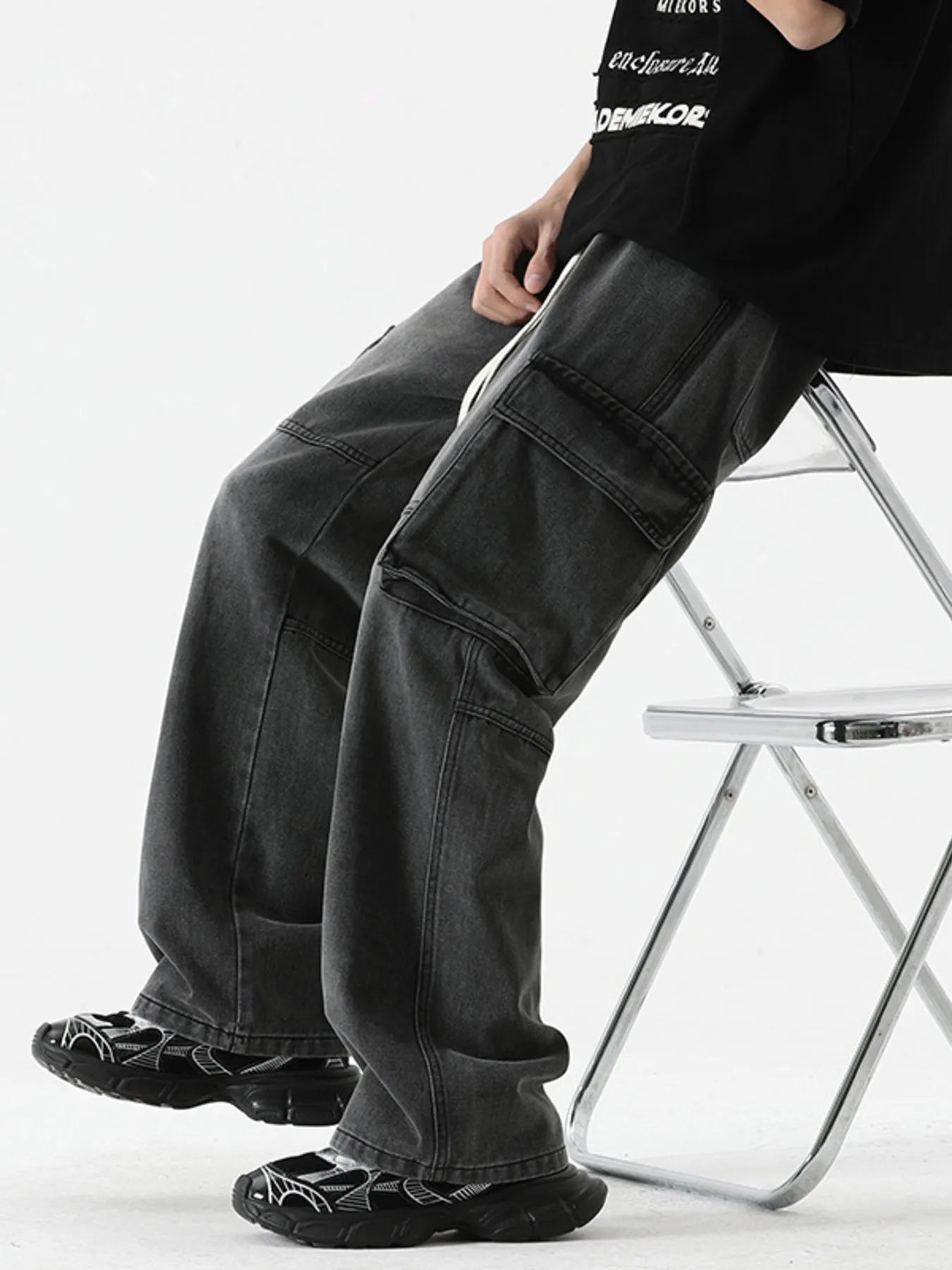Men's Full Size Loose Fit Cargo Jeans Plus Size