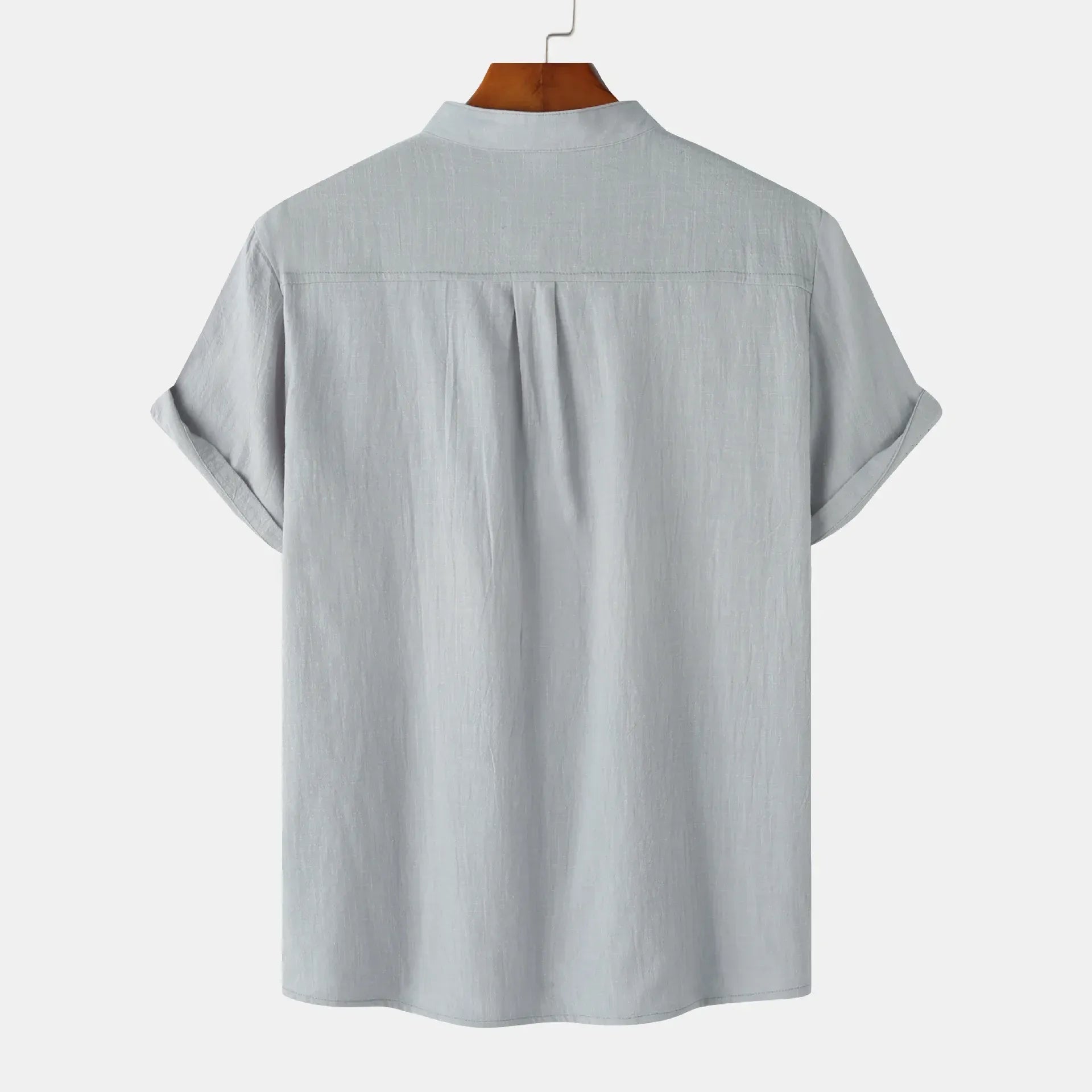Men's Mandarin Collar Short Sleeve Henley Shirt