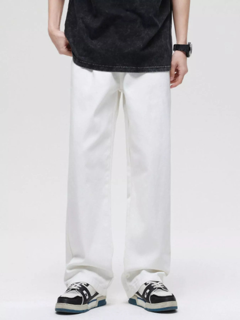 Men's Full Size Washed Wide Leg Jeans Plus Size