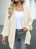 Full Size Chunky Knit Open Front Cardigan Plus Size