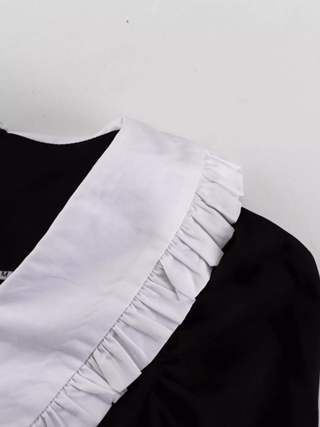 Puff Sleeve Contrast Collar Dress