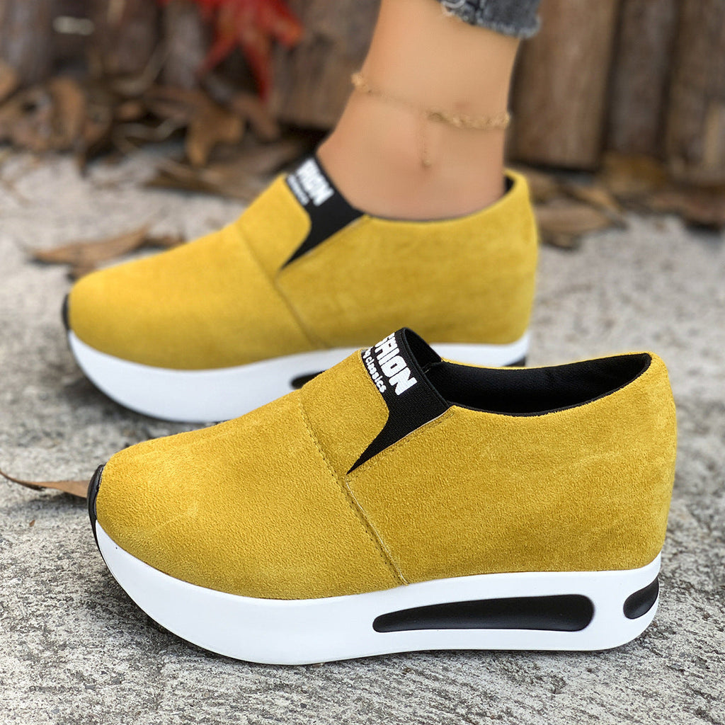 Round Toe Platform Slip-Ons