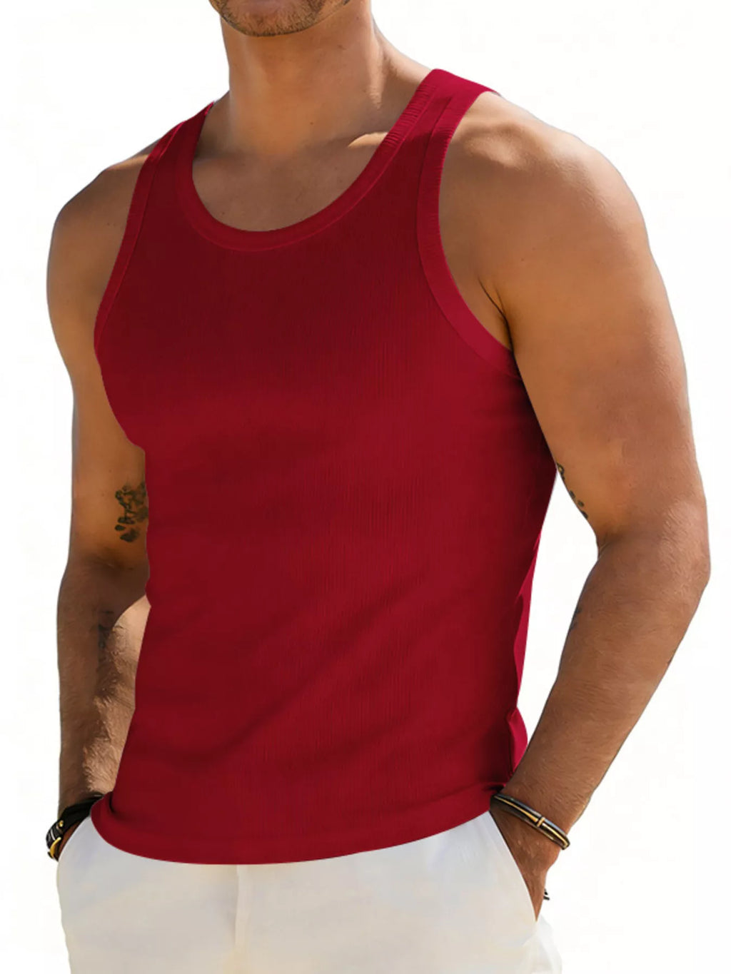 Men's Full Size Round Neck Tank Plus Size