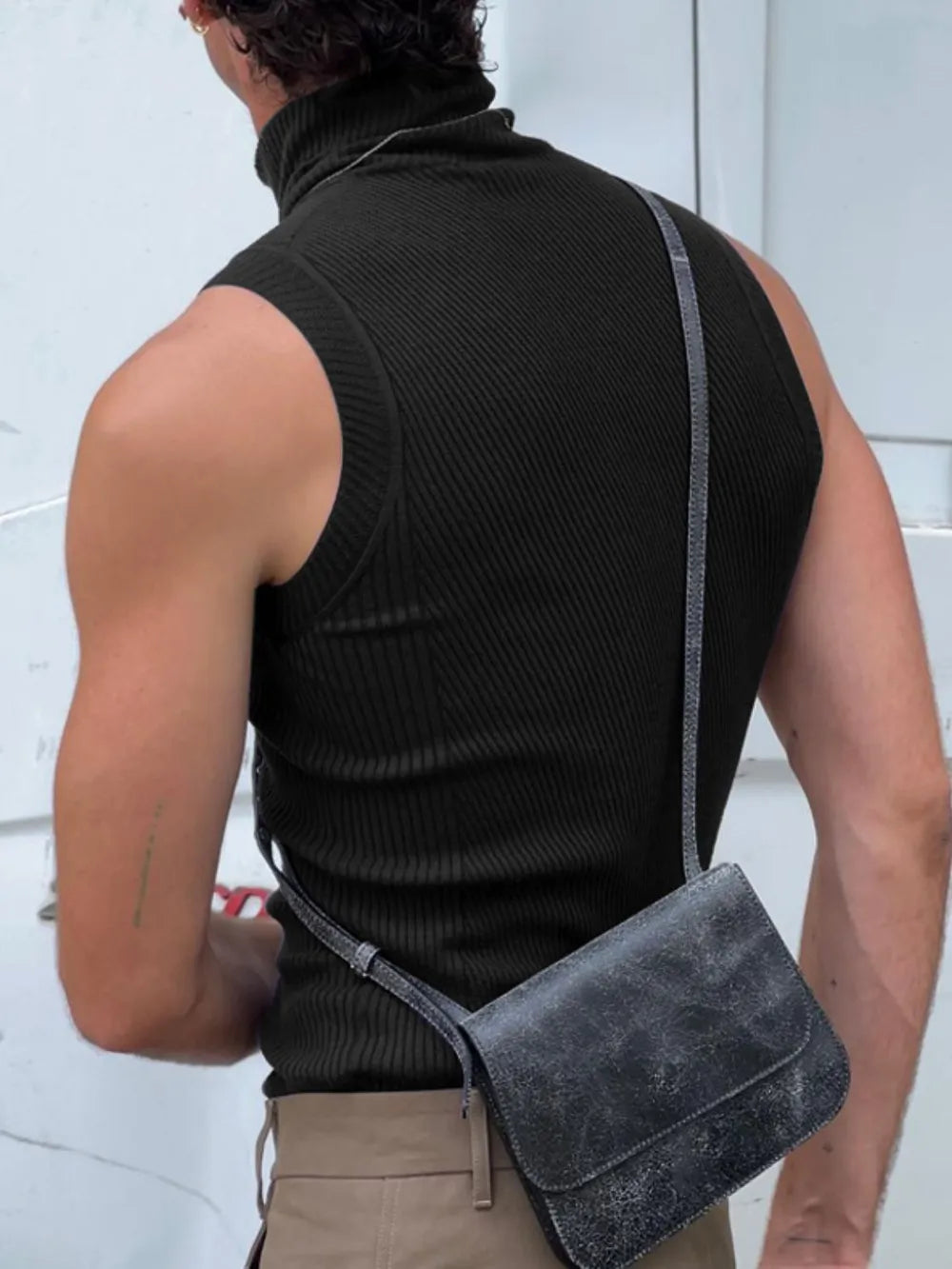 Men's Full Size Turtleneck Slim Tank Plus Size