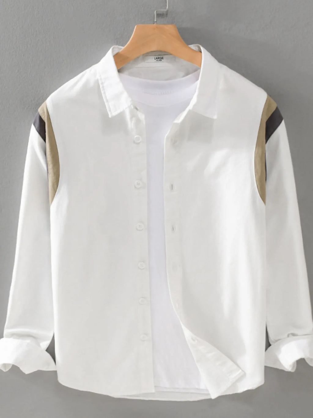 Men's Plus Size Button-Up Long Sleeve Shirt