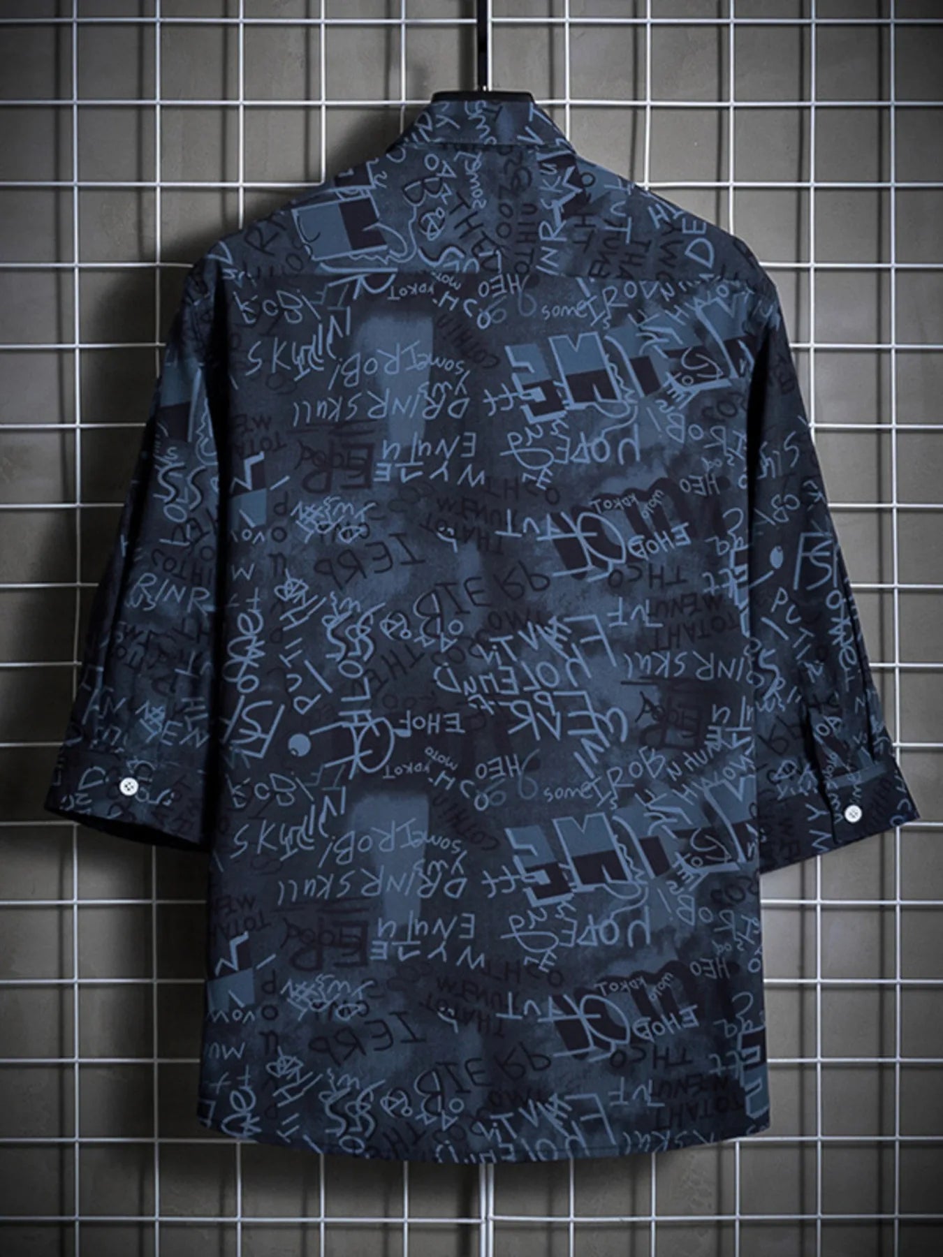 Men's Plus Size Graffiti Print Casual Shirt