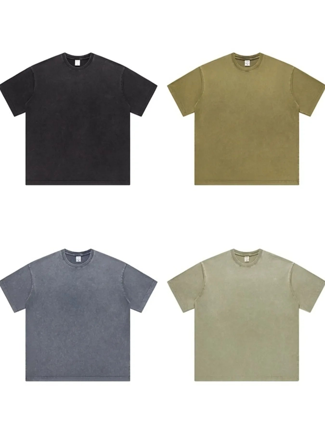 Men's Full Size Washed Round Neck T-Shirt Plus Size