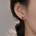 925 Sterling Silver Deer Stud Earrings