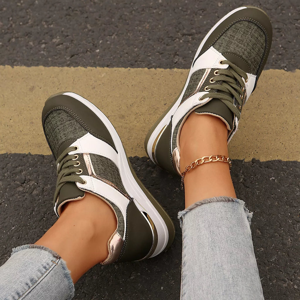 Round Toe Lace Up Sneakers