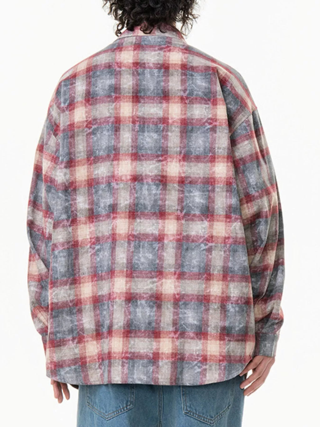Men's Plus Size Plaid Button Up Long Sleeve Shirt