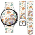 Sport Bands Compatible for Galaxy Watch 6 Band/Galaxy Watch 5/Galaxy Watch 4 Band Galaxy Watch 5 Pro/Galaxy Watch 3/Active 2 Watch 20mm Soft Silicone Sports Strap Women Men(Cute Mushrooms Rainbow)