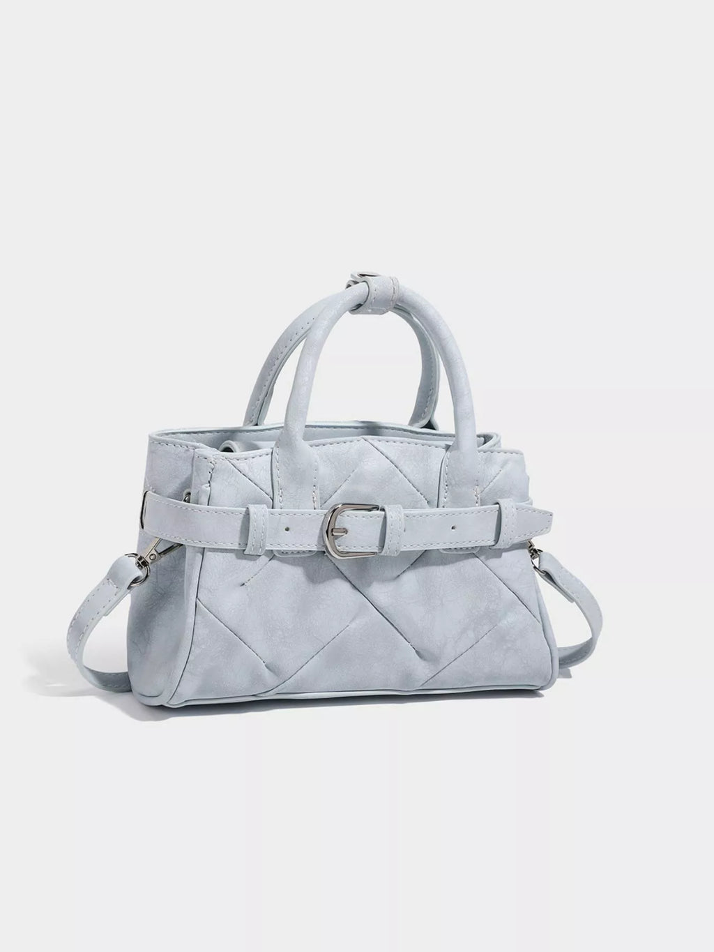 Quilted Buckle Accent Crossbody Bag