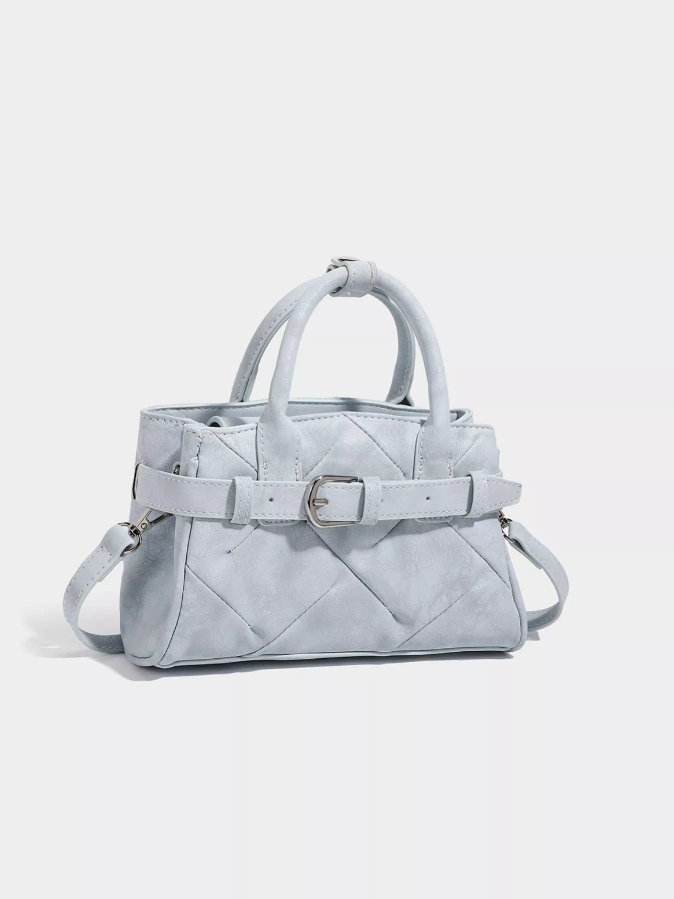 Quilted Buckle Accent Crossbody Bag