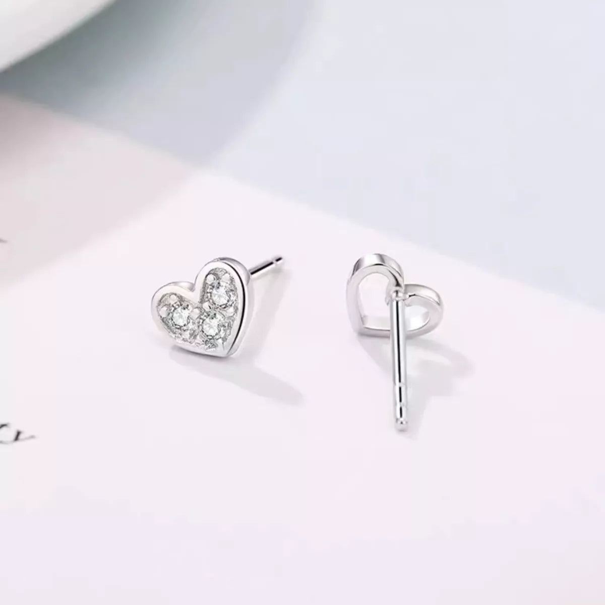 925 Sterling Silver Heart Stud Earrings