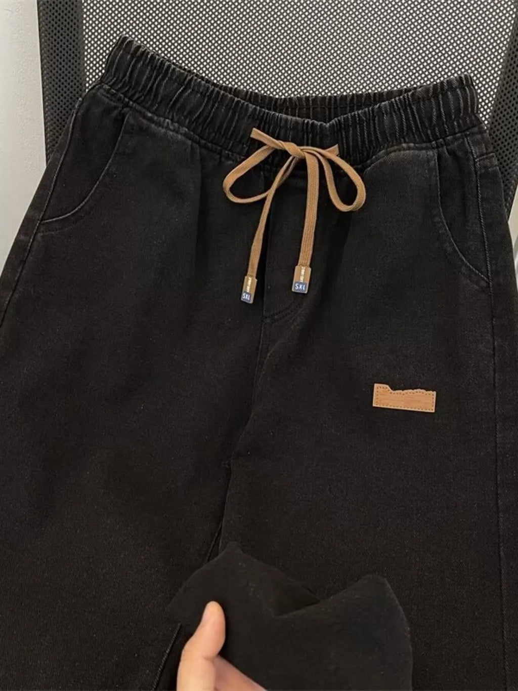 Men's Plus Size Drawstring Wide Leg Jeans