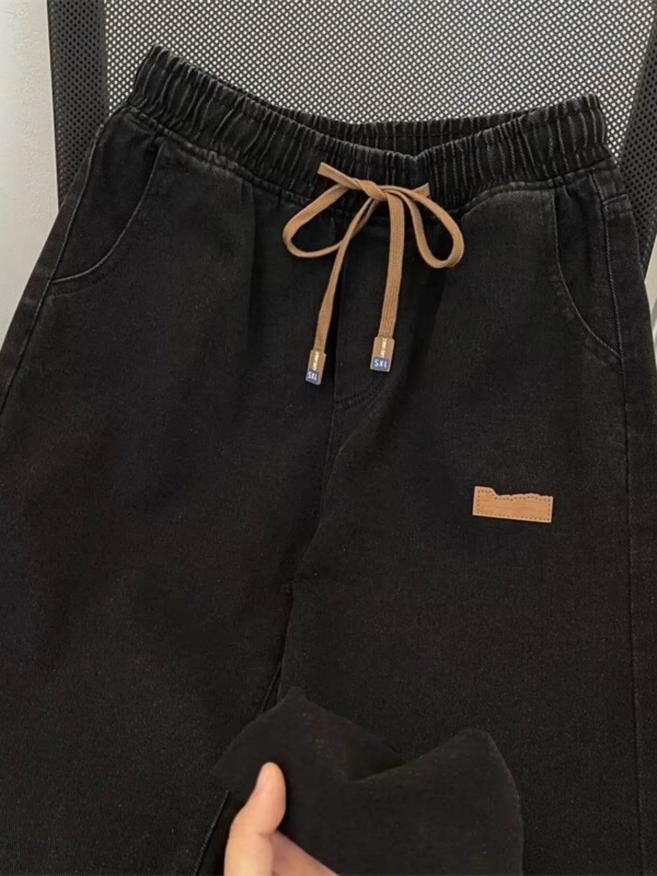 Men's Plus Size Drawstring Wide Leg Jeans