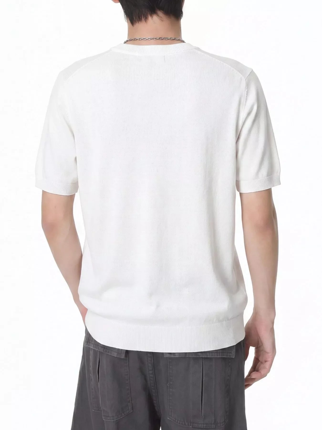 Men's V-Neck Short-Sleeve Knit T-Shirt
