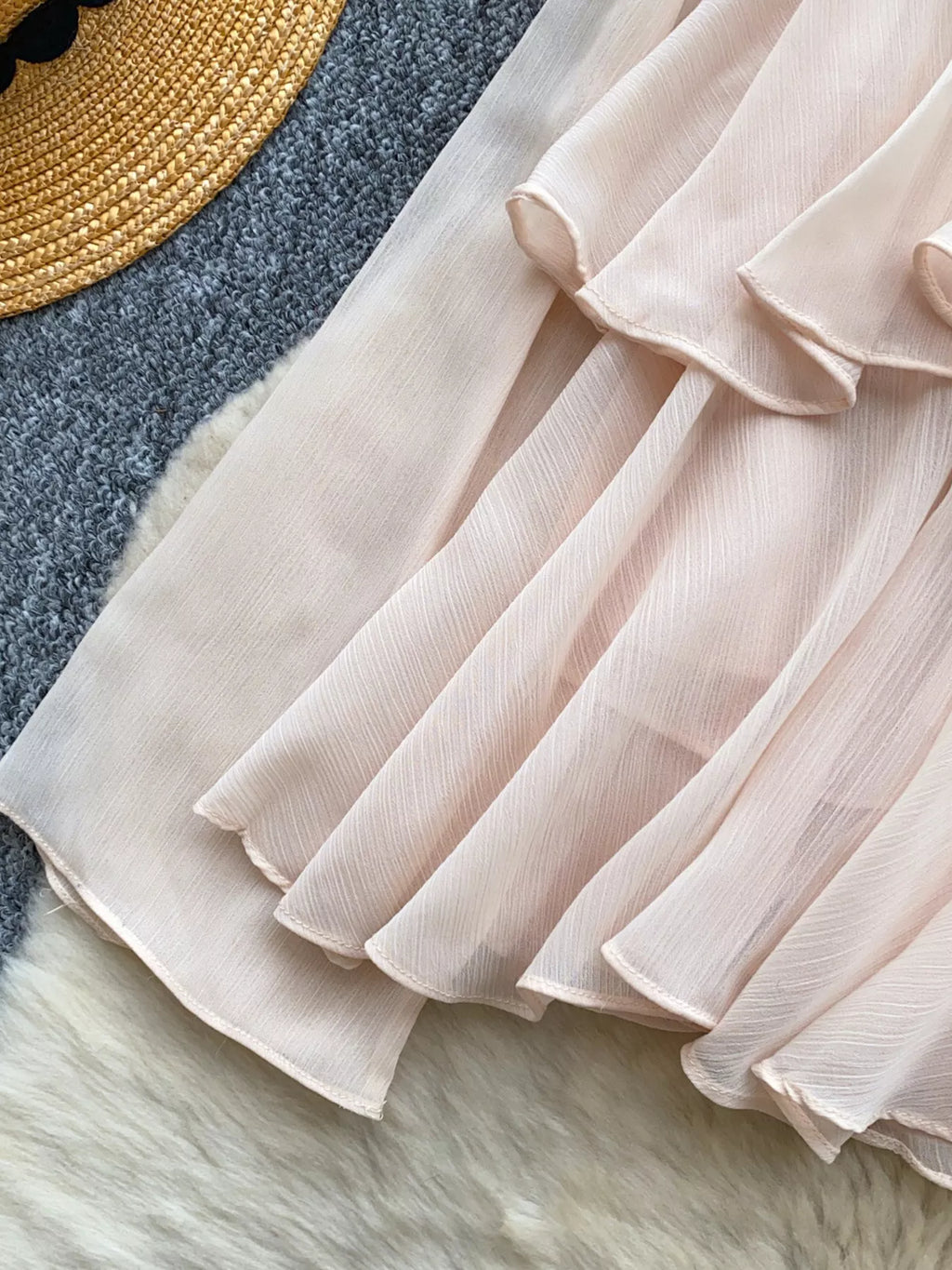 Ruffle Tiered Chiffon Blouse