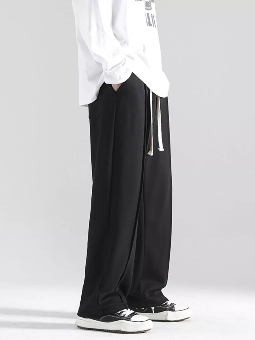 Men's Plus Size Casual Wide Leg Drawstring Pants