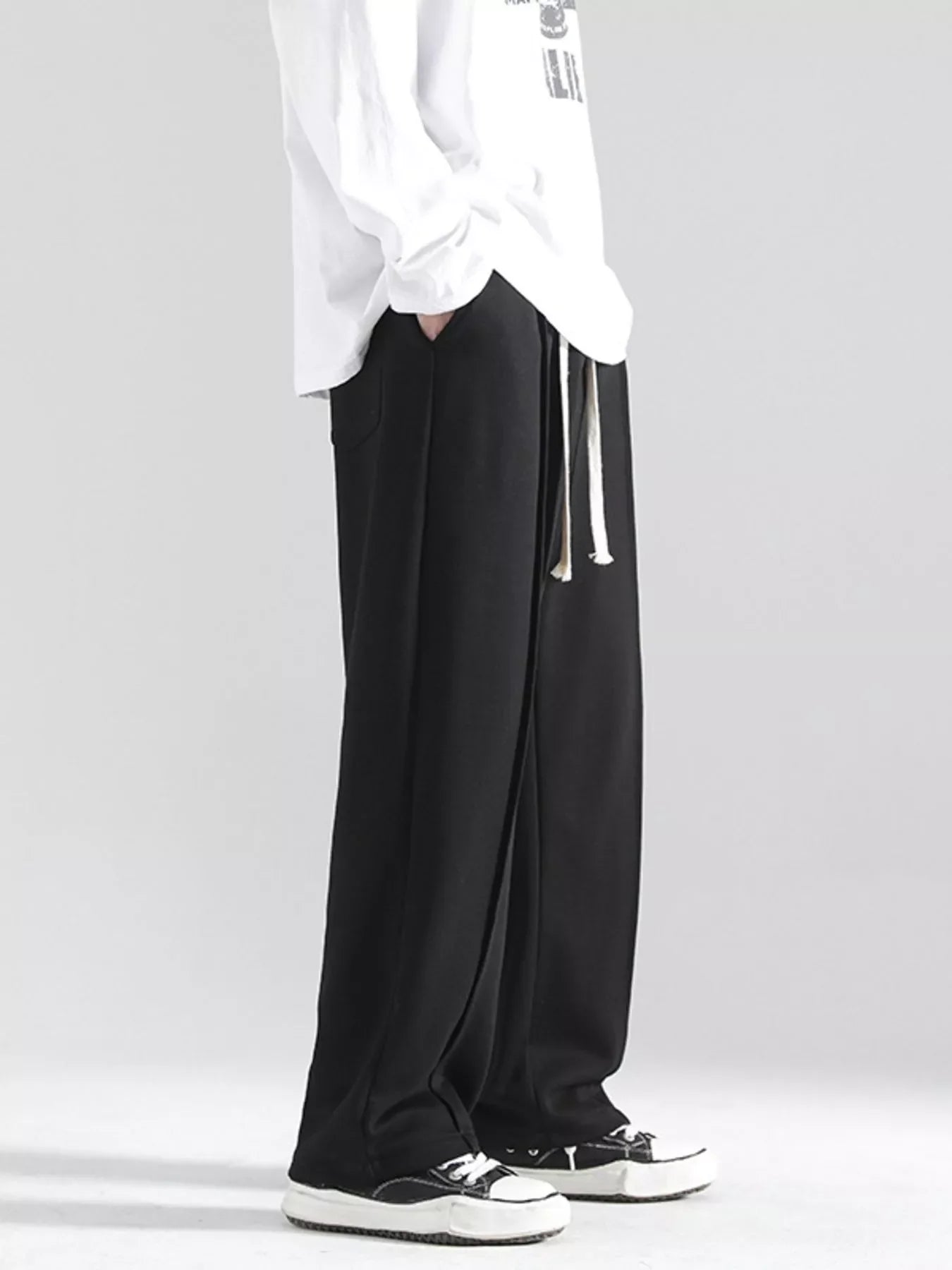 Men's Plus Size Casual Wide Leg Drawstring Pants