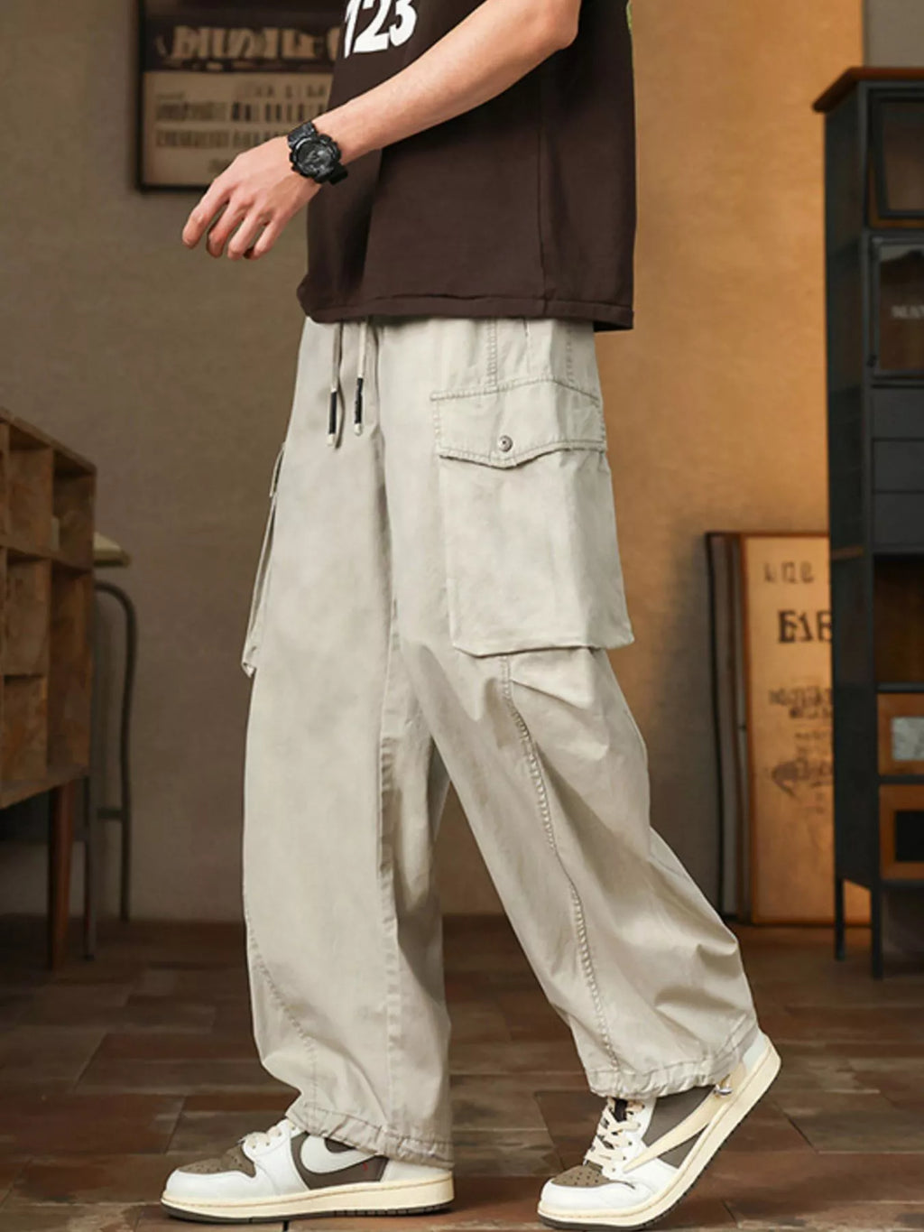 Men's Plus Size Casual Loose Fit Cargo Pants