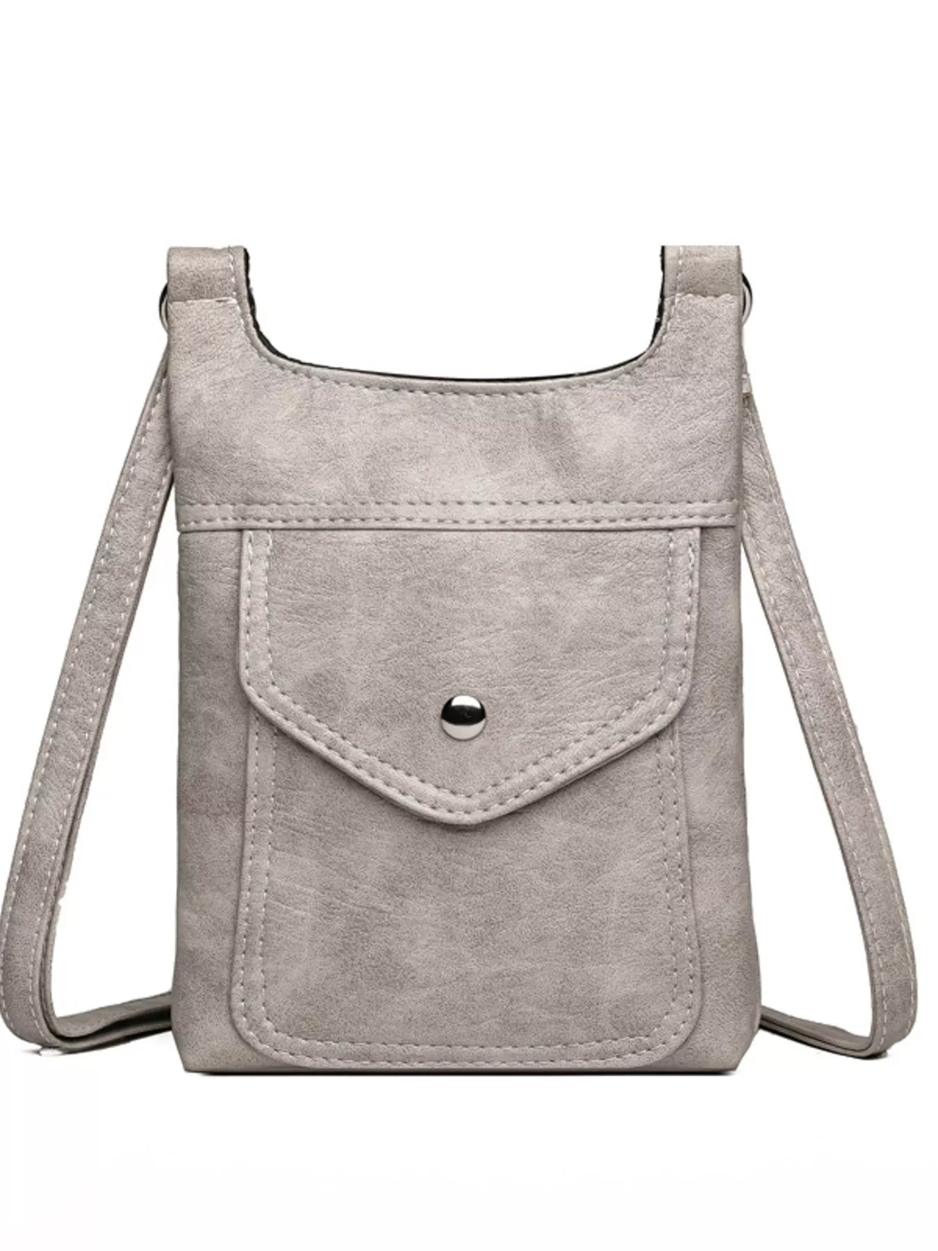 Adjustable Strap Leather Crossbody Bag