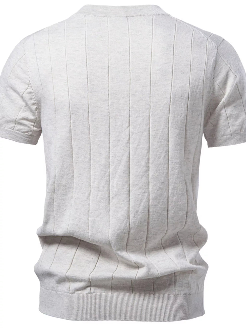 Men's Ribbed Knit Short Sleeve Sweater