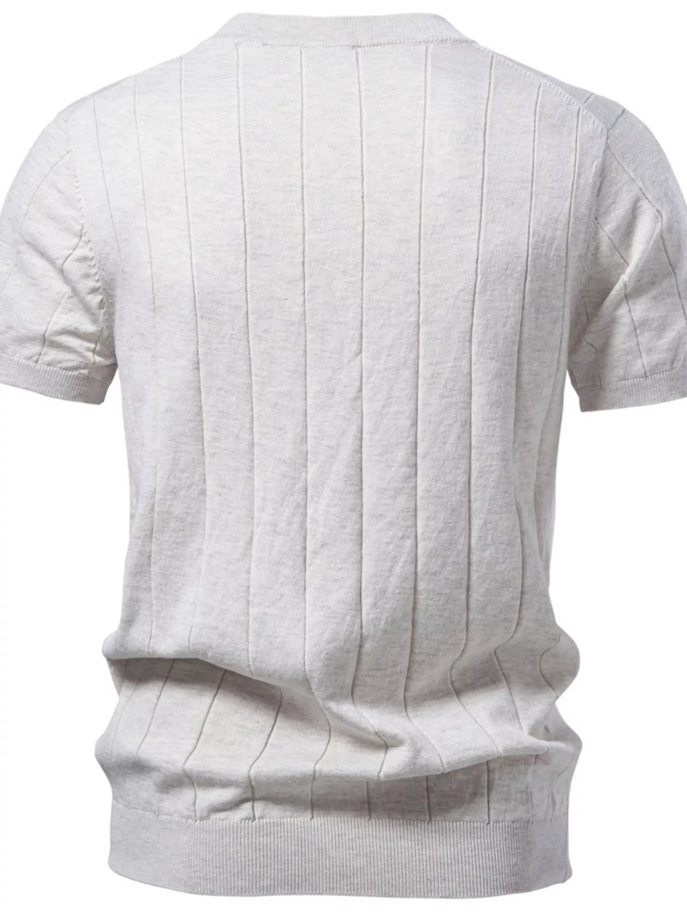 Men's Ribbed Knit Short Sleeve Sweater