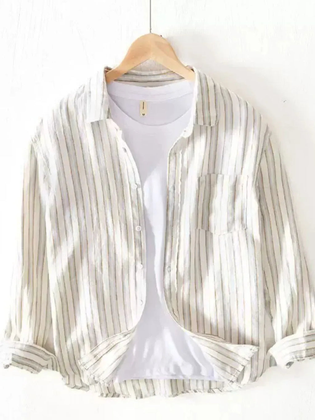 Men's Plus Size Striped Button-Up Shirt