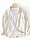 Men's Plus Size Striped Button-Up Shirt